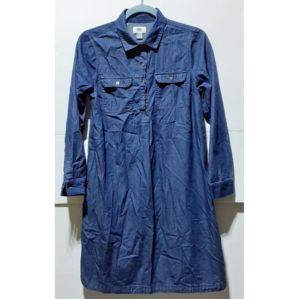 Old Navy Denim Dress Women's XS Dark Blue Shirt Dress 2132